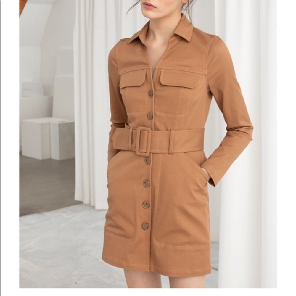 & Other Stories Belted Workwear Mini Dress (NWT)